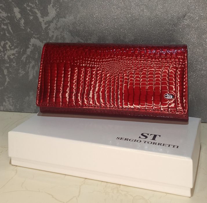 Кошелек женский кожаный лаковый ST гаманець жіночий шкіряний