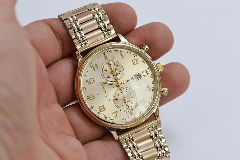 Męski zegarek z czerwonego złota 14k 585 Geneve mw005rdg&mbw006r