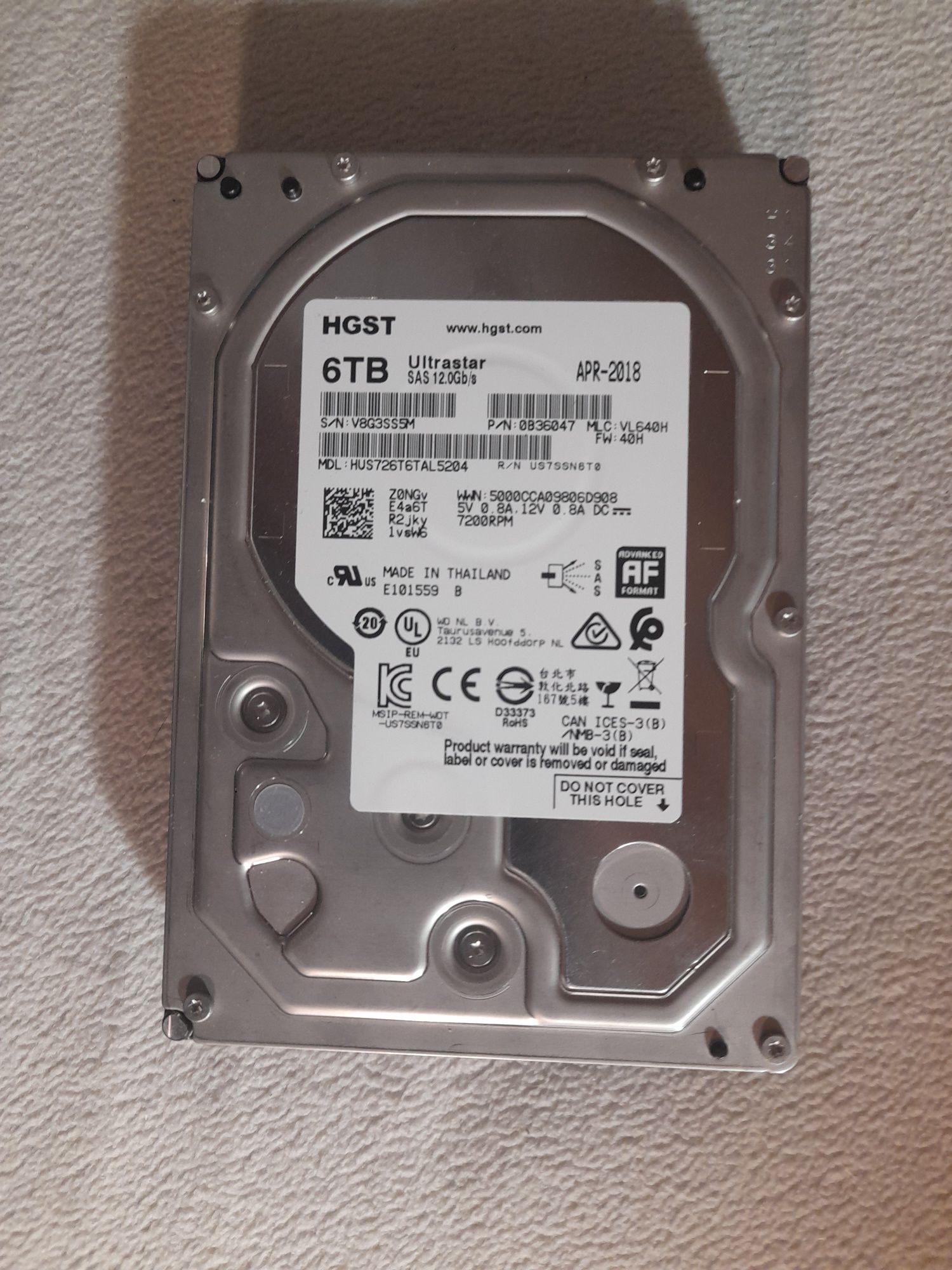 Dysk SAS HGST Ultrastar 6TB 12Gb/s 7200RPM HUS726T6TAL5204