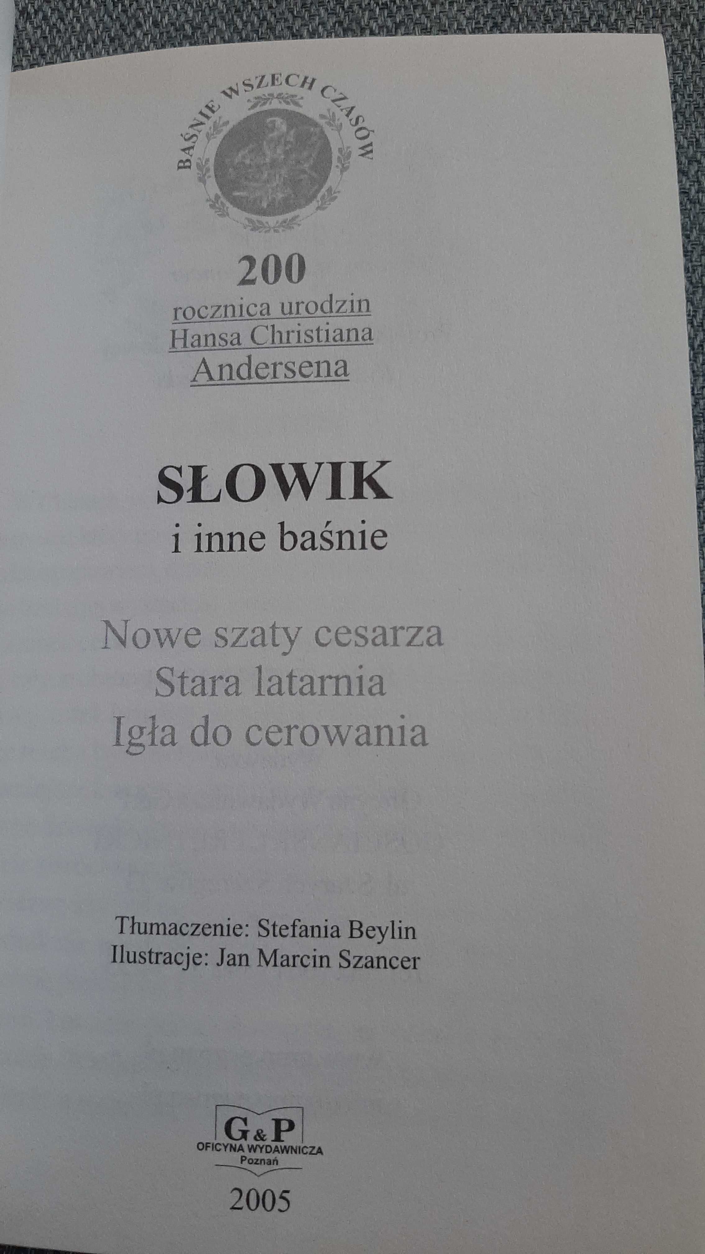 Baśnie Andersen Słowik szaty cesarza Stara latarnia Igła do cerowania