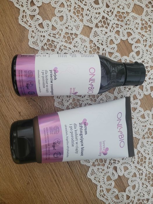Zestaw olejek przeciw roztępom i serum liftingujace biust