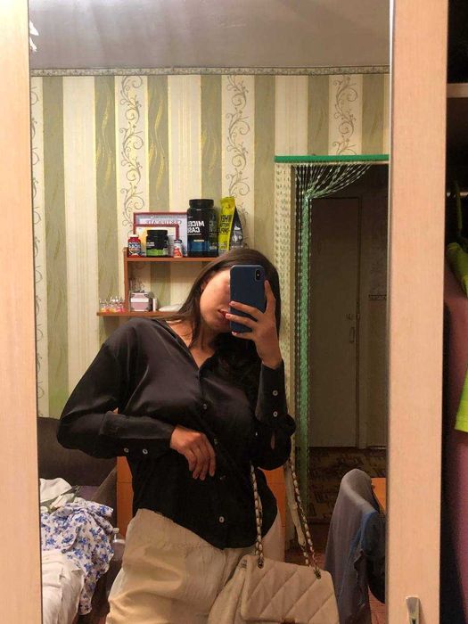 чорна рубашка ZARA