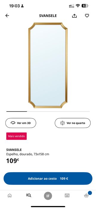 Espelho SVANSELE ikea
