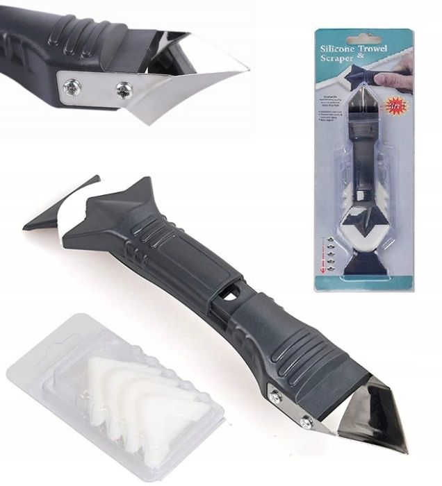 Szpachelka skrobak do fug sylikonu 5 w 1.