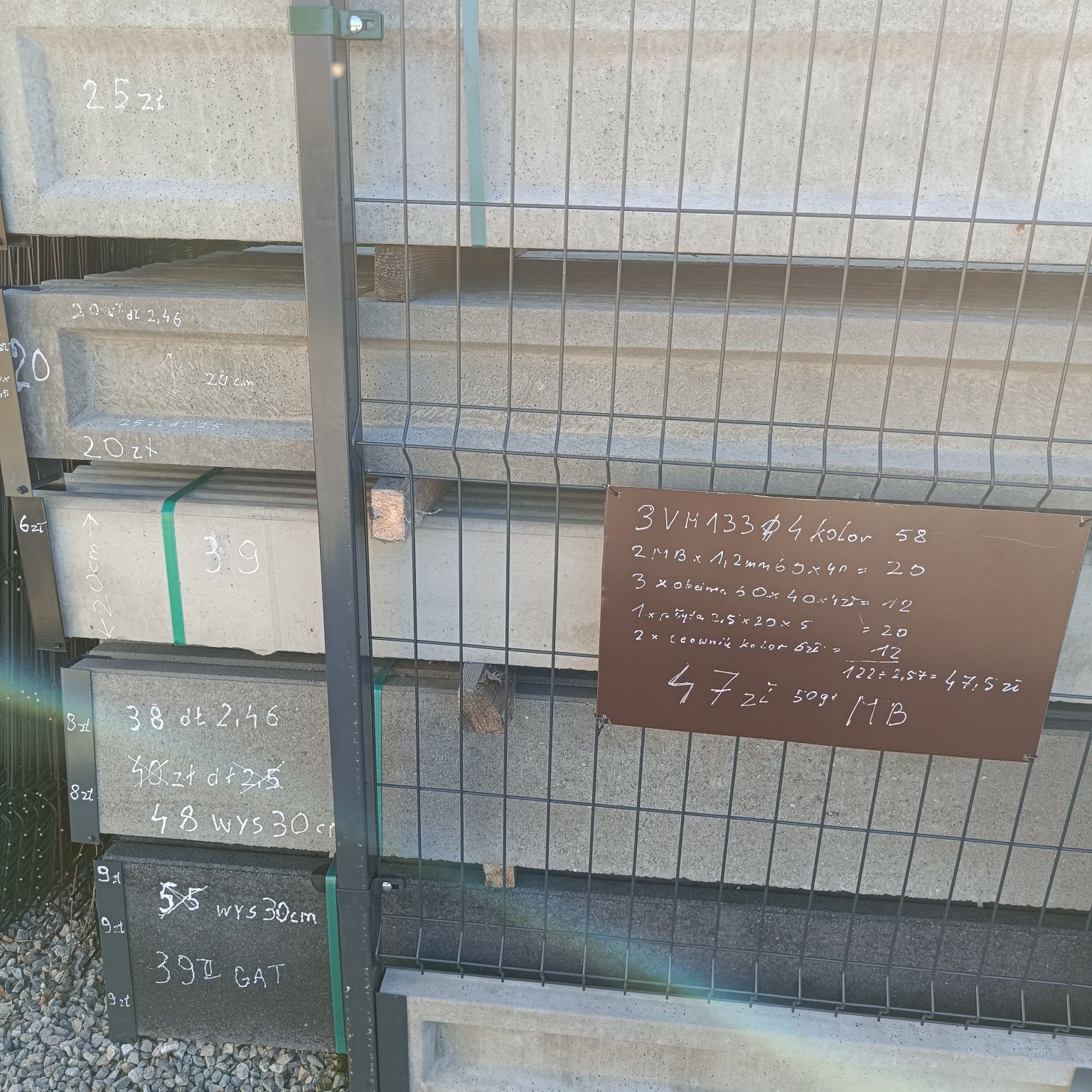 Słupek rura ocynk fi 48 grubość 1,25, dł. 2 m