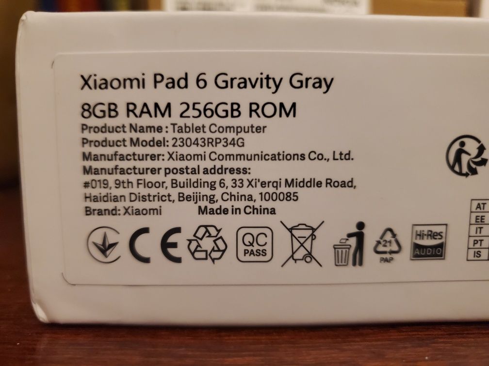 Tablet Xiaomi Pad 6 8GB RAM 256GB ROM Gravity Gray