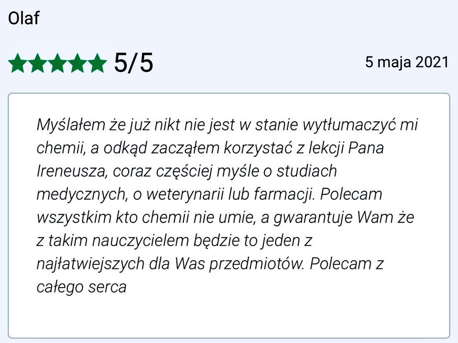 Korepetycje Chemia ( Łódź - Bydgoszcz - Katowice )