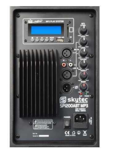 Очень громкая активная колонка Skytec SP1200ABT 30 см 12" USB BT