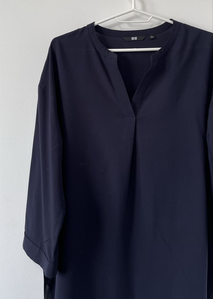 Uniqlo granatowa bluzka koszulowa basic