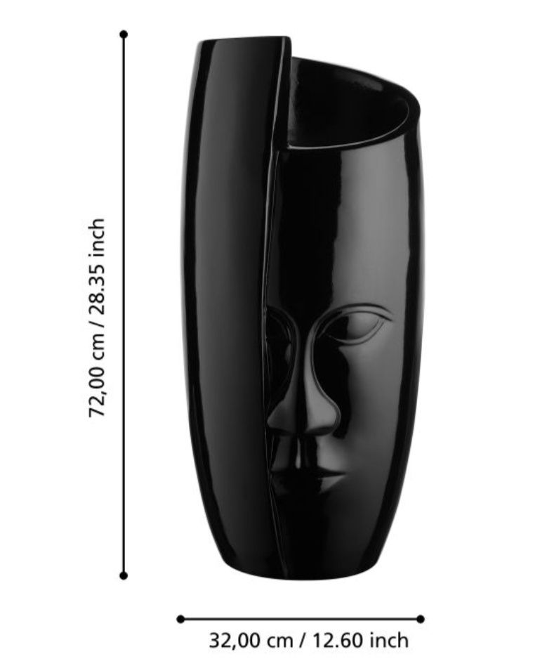 Nowa donica twarz czarna 72cm