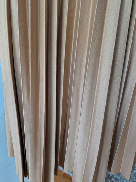 Plisowana spódnica beżowa brązowa cappuccino