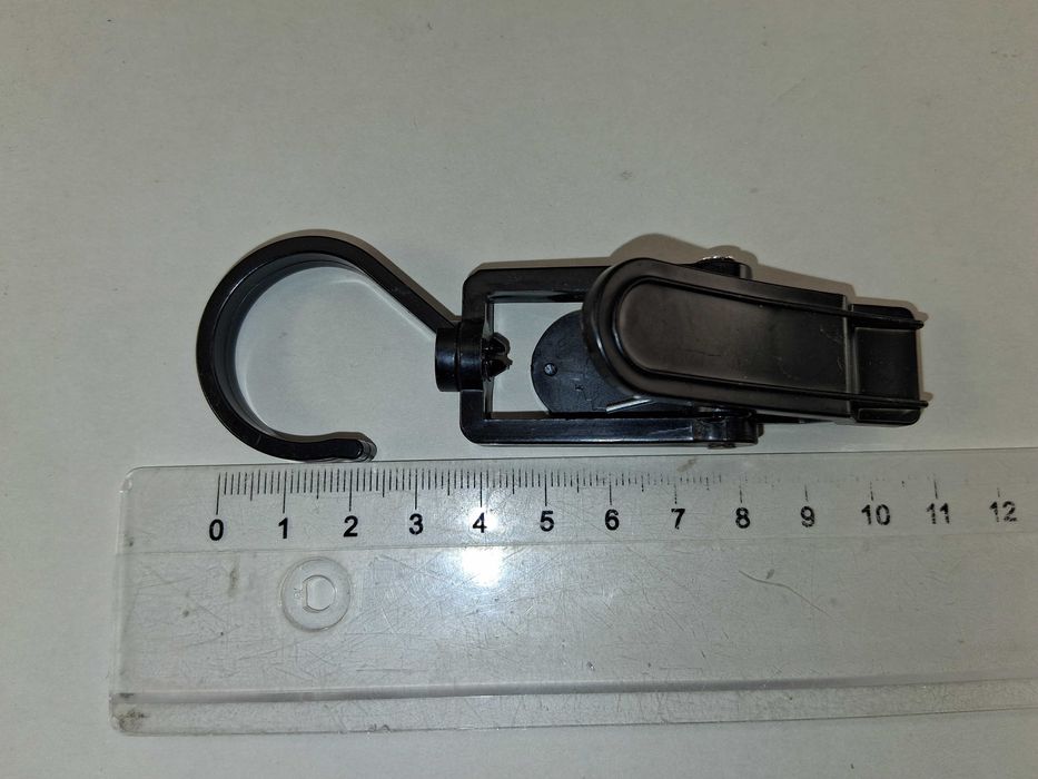 N025 Zestaw 10 Szt. Czarnych Klipsów Klamerek z Haczykiem Wieszak