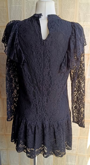 Zara dress+shorts M L biust 49,5x2 koronka gotic dark romantic
