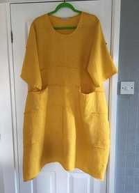 Продам італ. сукню 100% льон puro lino колір сонячний вільний розмір