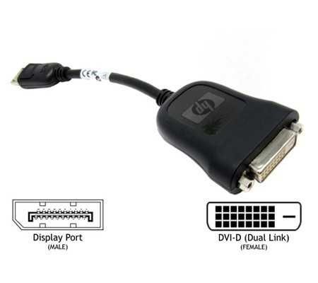 Переходник Display Port (M) to DVI (F) фирмы HP новый