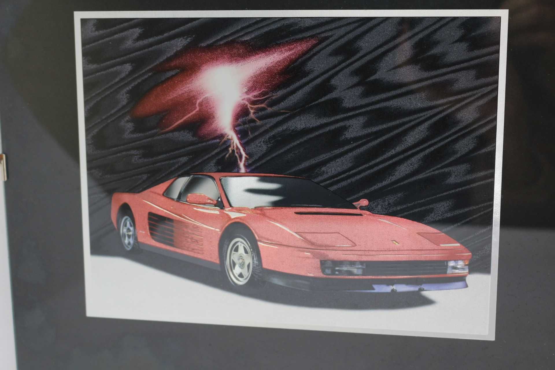 Ferrari Testarossa Vermelho design gráfico publicitário 1998