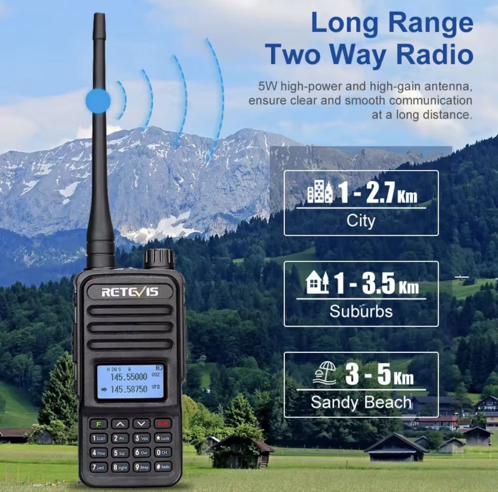 Радиостанция Retevis RT85. VHF/UHF (136-176 и 400-470 MHz) 5 Ватт.