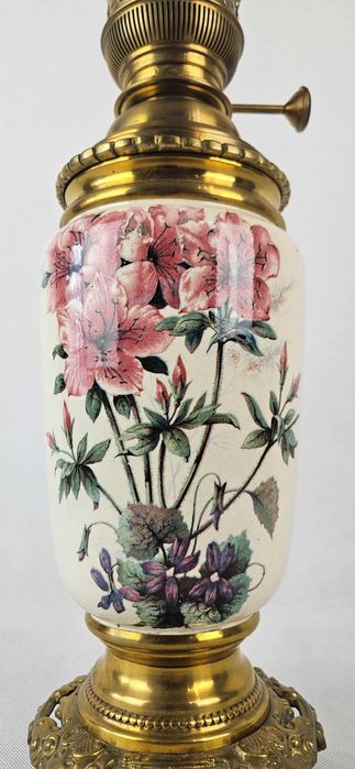 Piękna zbiornikowa lampa naftowa SECESJA Francja