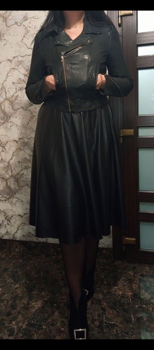 Натуральна шкіряна кожана куртка косуха