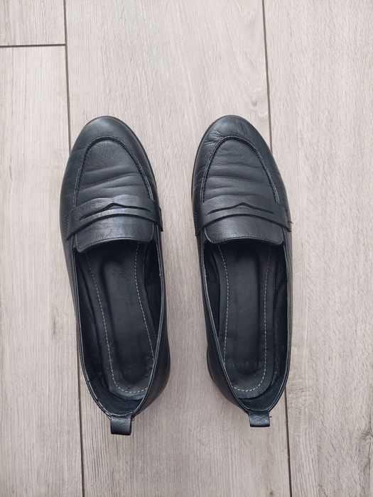 Mokasyny czarne skórzane