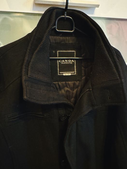 Czarny męski krótki płaszcz XXXL C&A / CANDA jesień / wiosna