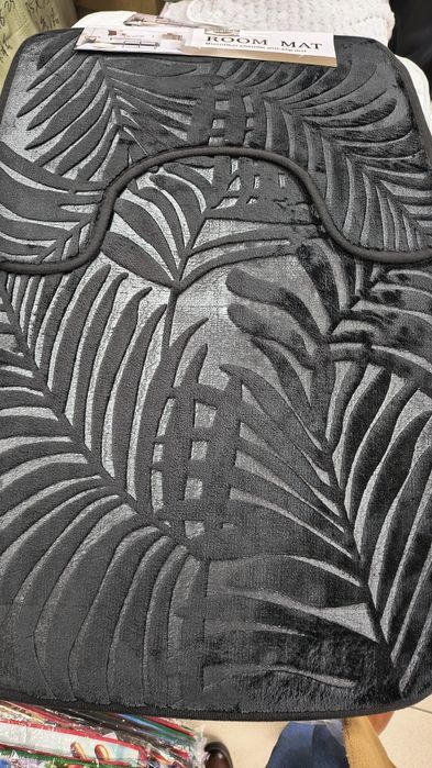 Dywaniki łazienkowe komplet 2częściowy pluszowe śmietanka szary