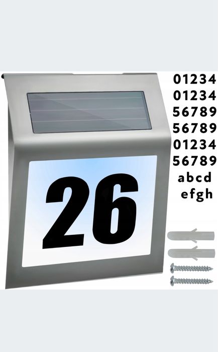 Solarny numer domu Led podswietlany