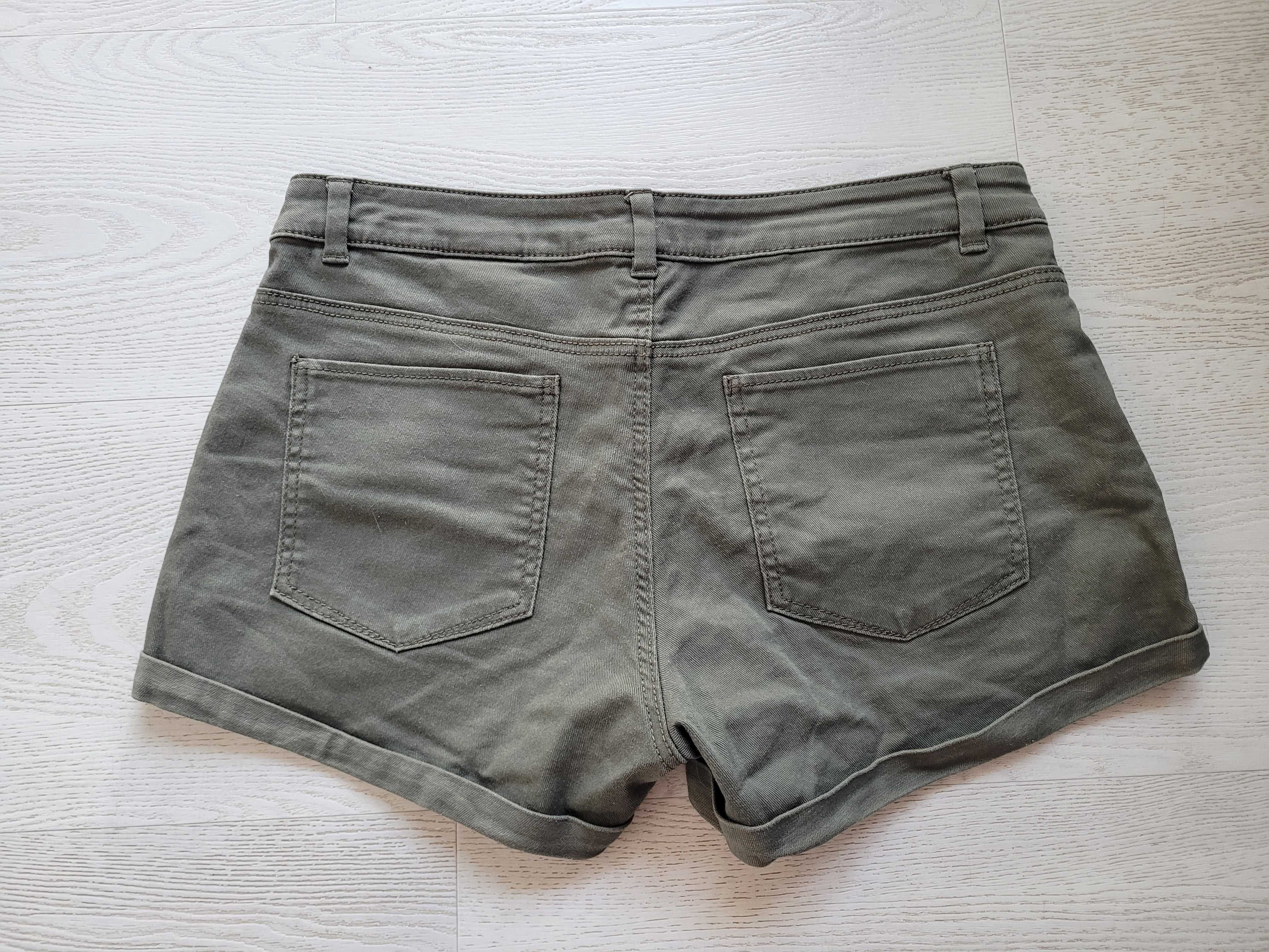 Krótkie spodenki khaki 36,S H&M szorty jeans