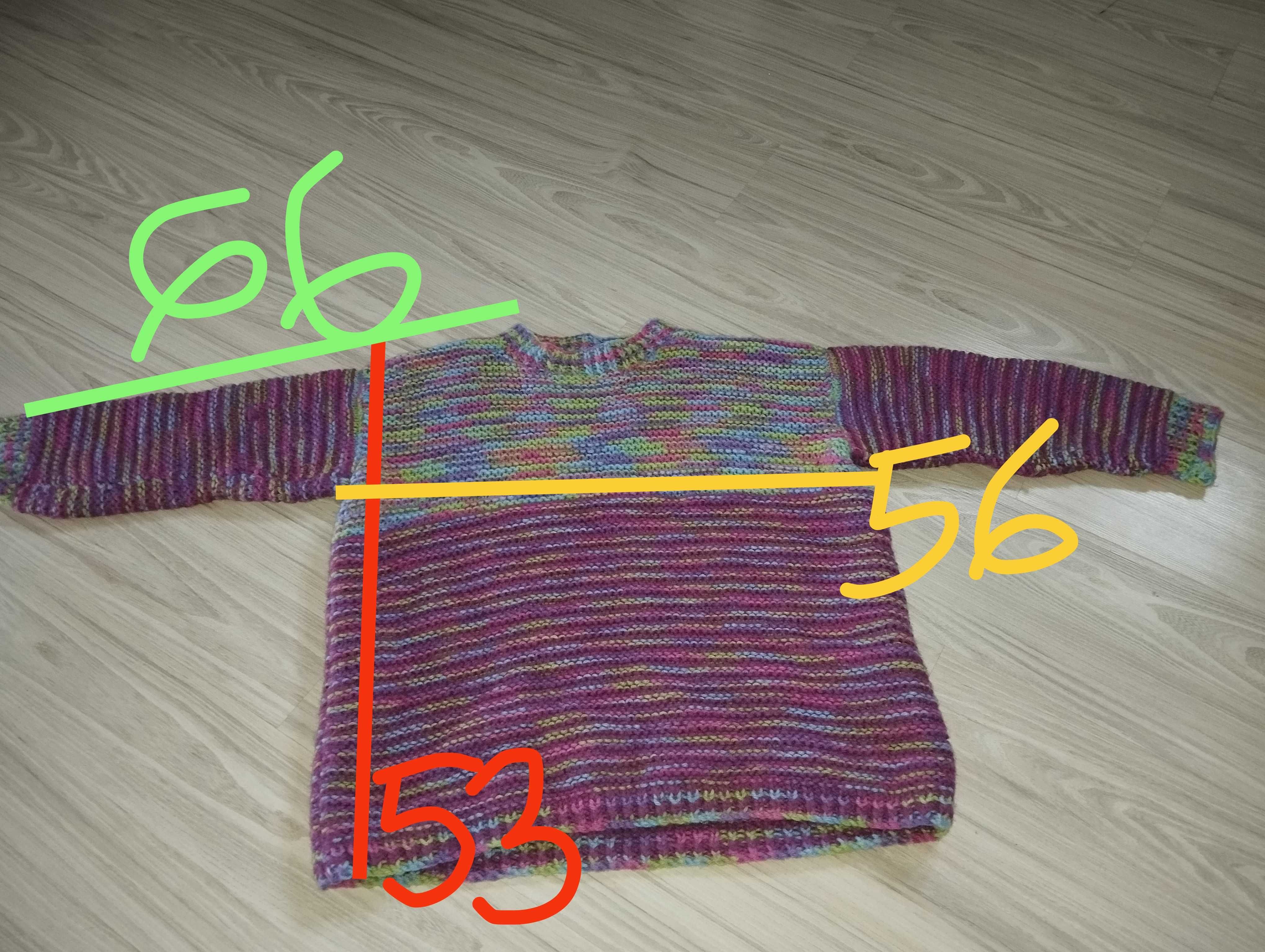 Wool handmade Sweter górki 100% wełna ręcznie robiony. M/L