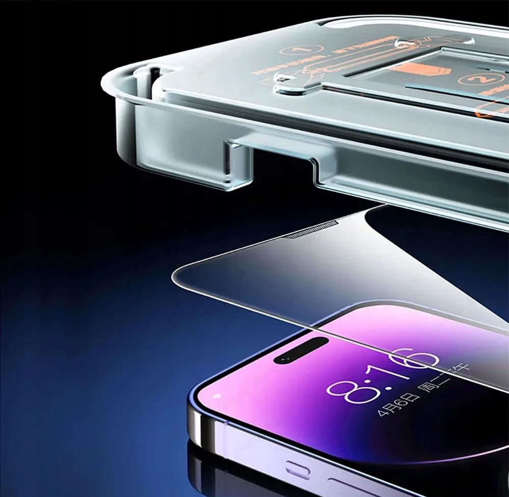 Szkło Hartowane Pełne Do Iphone 16 Pro Max Z Ramką Do Montażu Łatwy