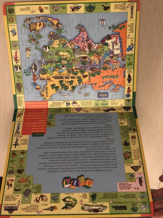 Książka układanka puzzle duże atlas świata dla dzieci