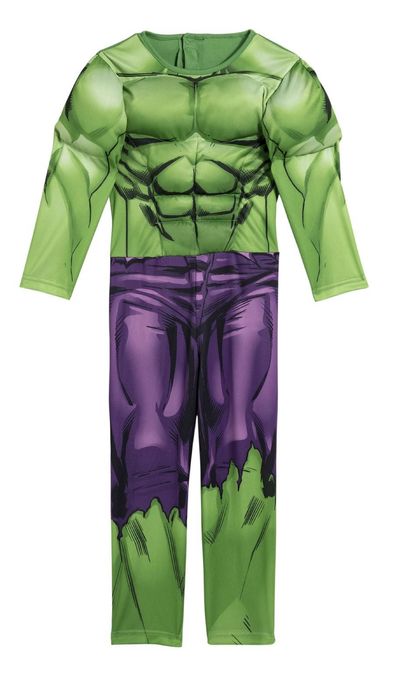 Fato Hulk H&M com luvas da Marvel