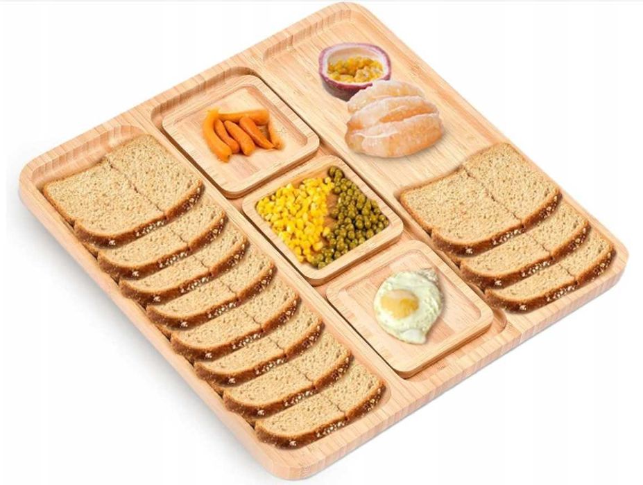 Deska Taca do serwowania serów przekąsek PATERA 33x33 cm DREWNIANA
