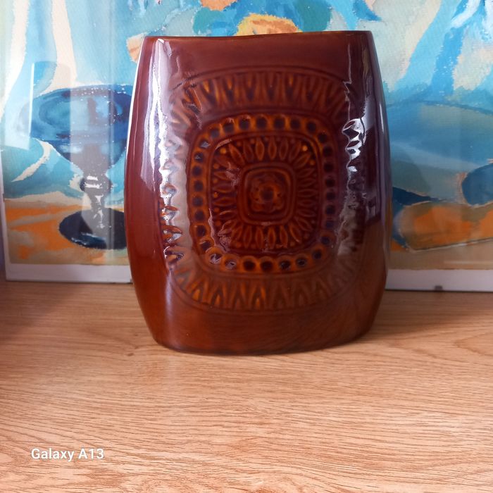 Jaroszów porcelit wazon wzór Aztecki.  Ceramika PRL.