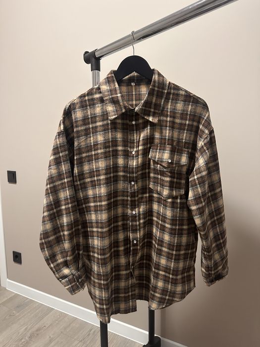 Нова  сорочка в клітинку оверсайз унісекс клітчаста рубашка