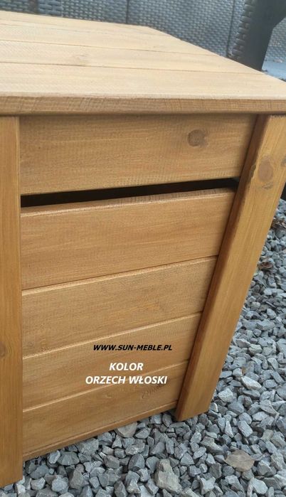 Taboret z pojemnikiem Pufa Skrzynia 40x40x50 KOLOR ORZECH WŁOSKI MAT