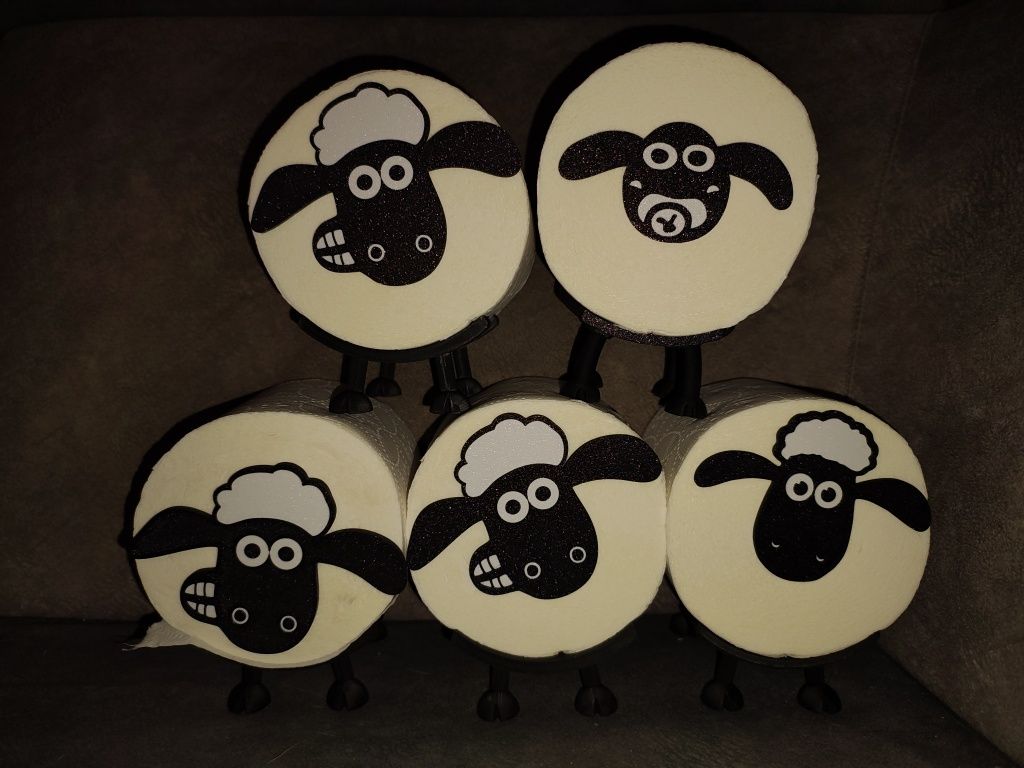 3 stojaki na papier toaletowy baranki Shaun