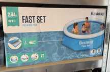 Basen BESTWAY rozporowy Fast Set 2,44 x 0,6 m  z filtrem i osłoną