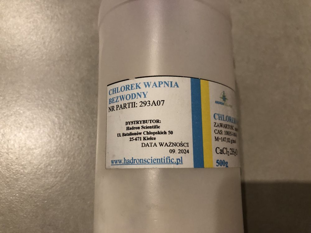 Chlorek wapnia 2 hydrat 500 g 99%, metoda Ballinga CaCl2