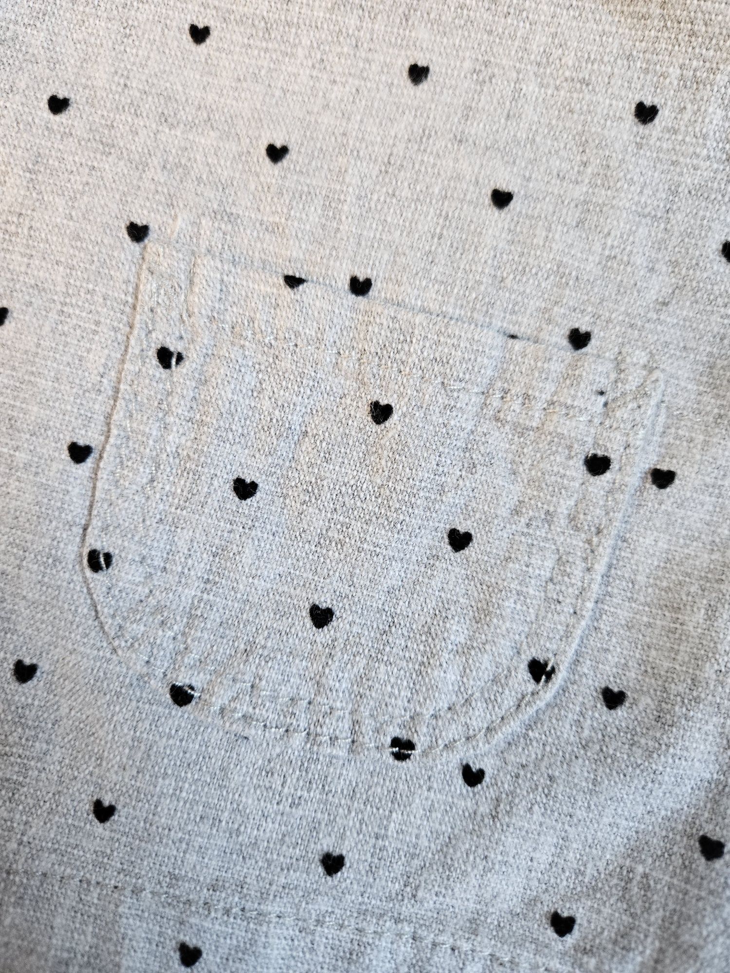 Sukienka szara w serduszka H&M r. 68 bawełna