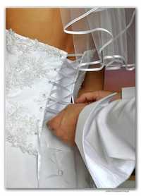 Gorset biały koronkowy suknia ślubna princessa 36-38 , 75b, 75c