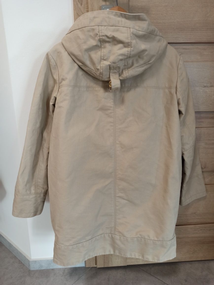 Beżowy płaszcz przejściowy bawełniany H&M 34 M/38 40 kurtka parka