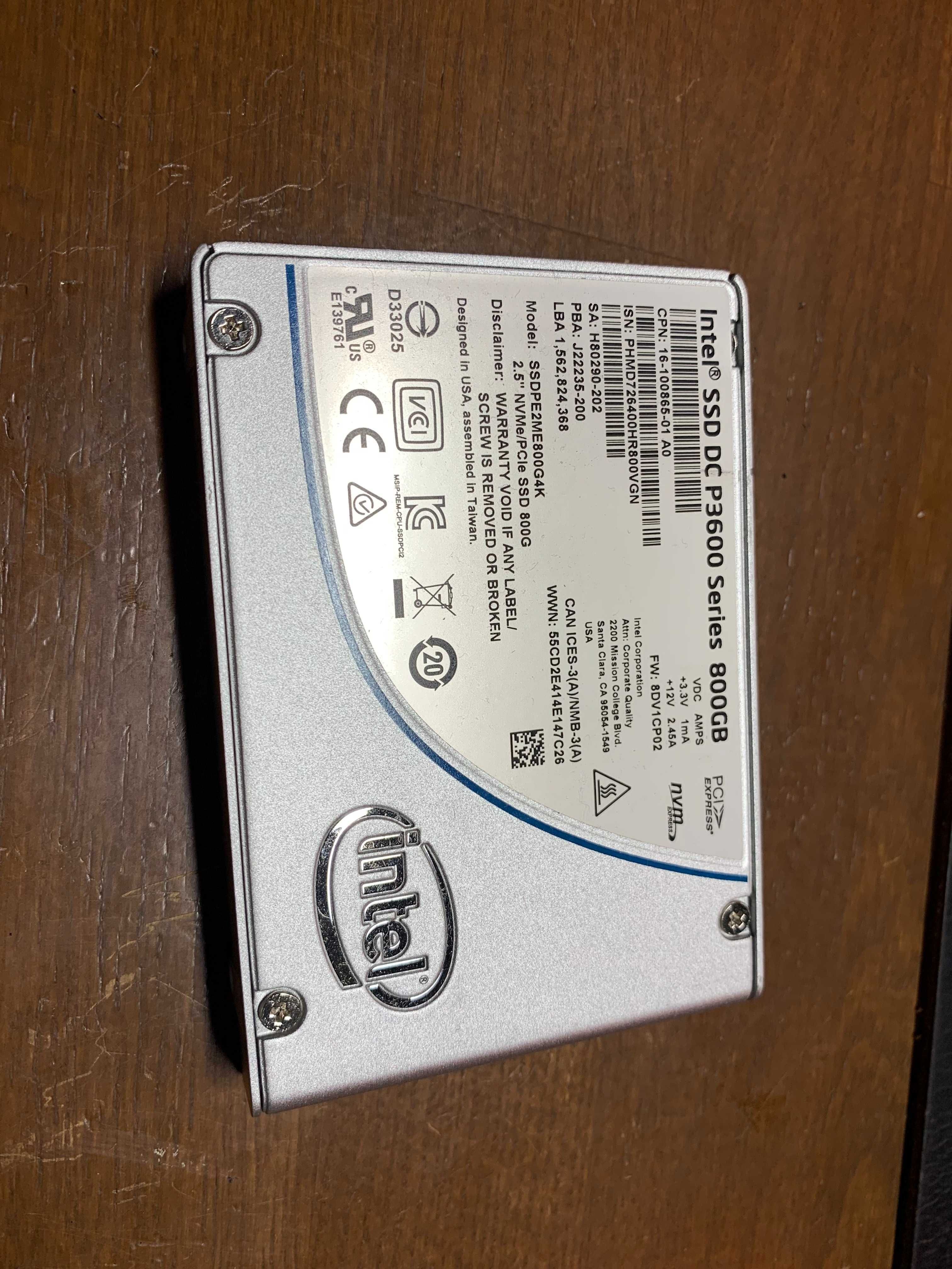 Продам NVME SSD Intel P3600 800gb U.2