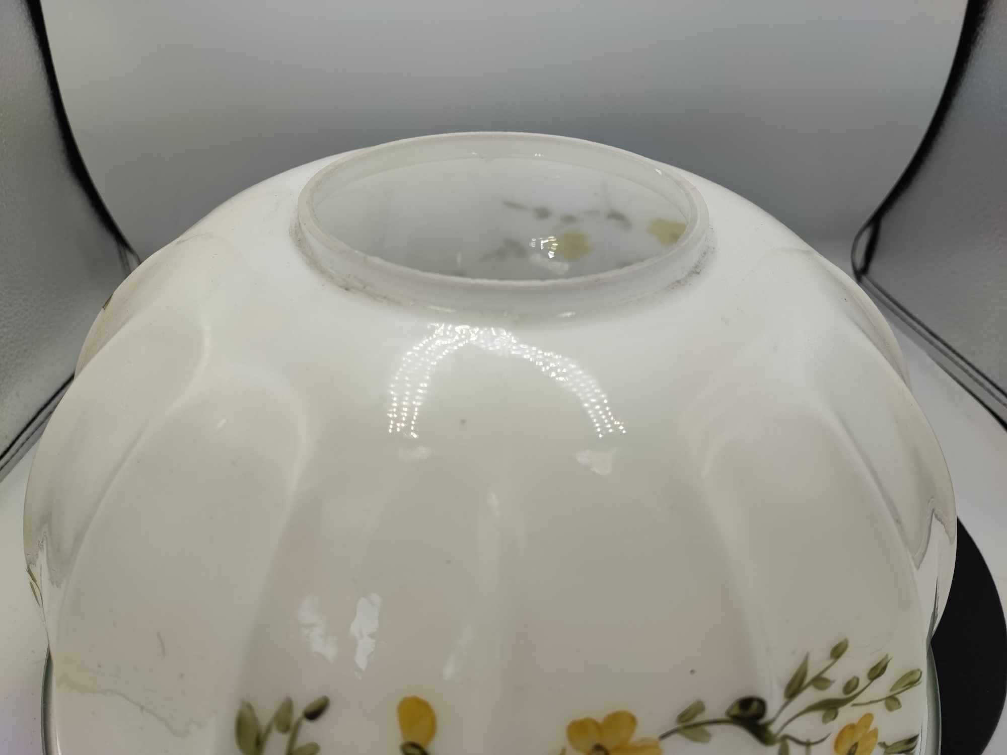 Art deco klosz malowany w kwiaty do lampy,śr.montażowa 13 cm.