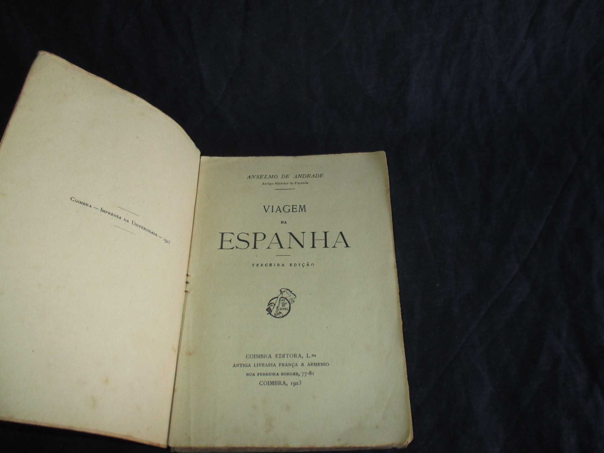 Livro Viagem na Espanha Anselmo de Andrade 1923