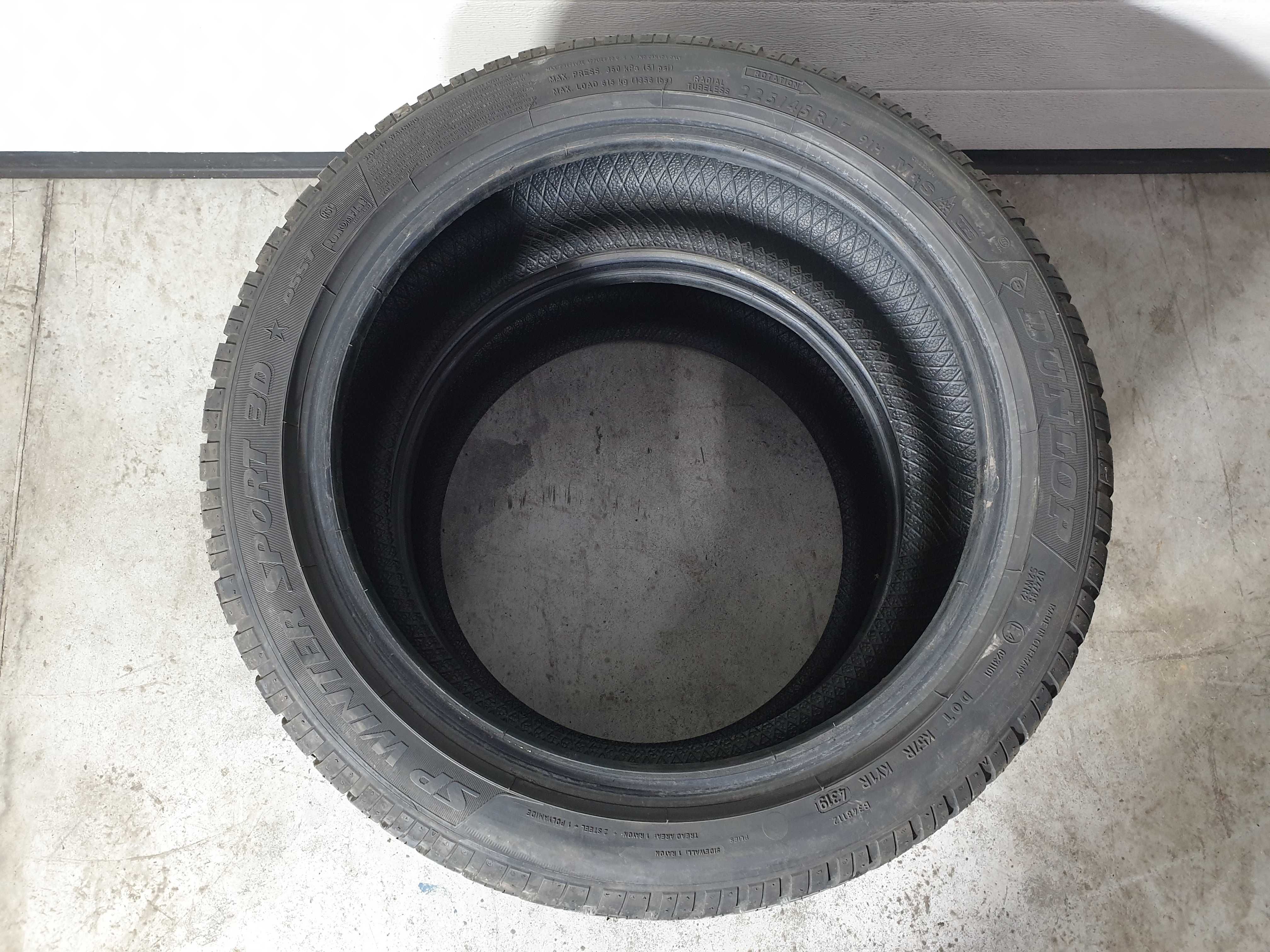 2szt. 225/45/17 91H Dunlop SP Winter Sport 3D RFT 5mm 2019r [ 10770 ]