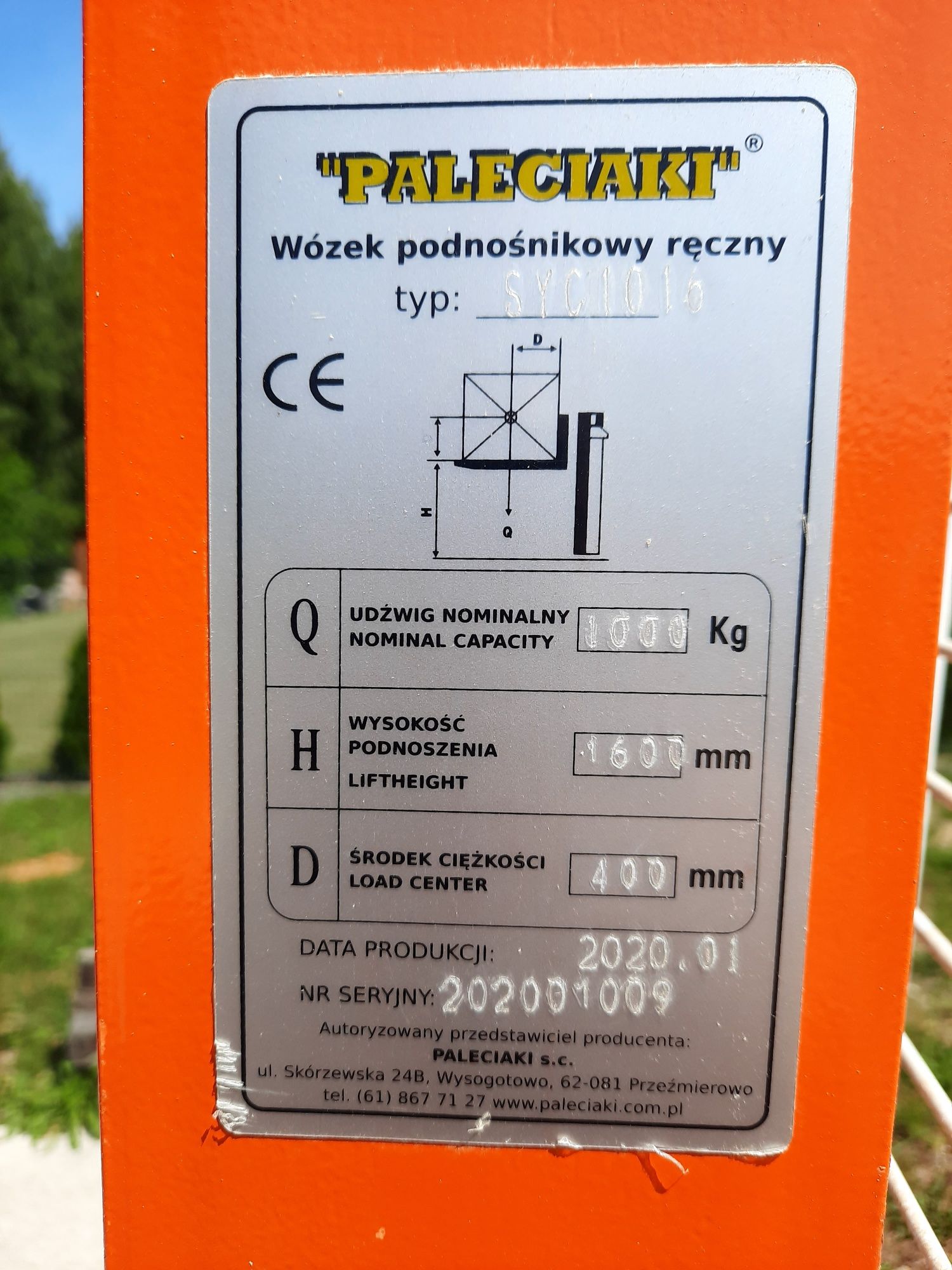 Paleciak wózek masztowy sztaplarka