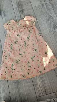 Elegancka sukienka krótki rękaw w kwiaty 86