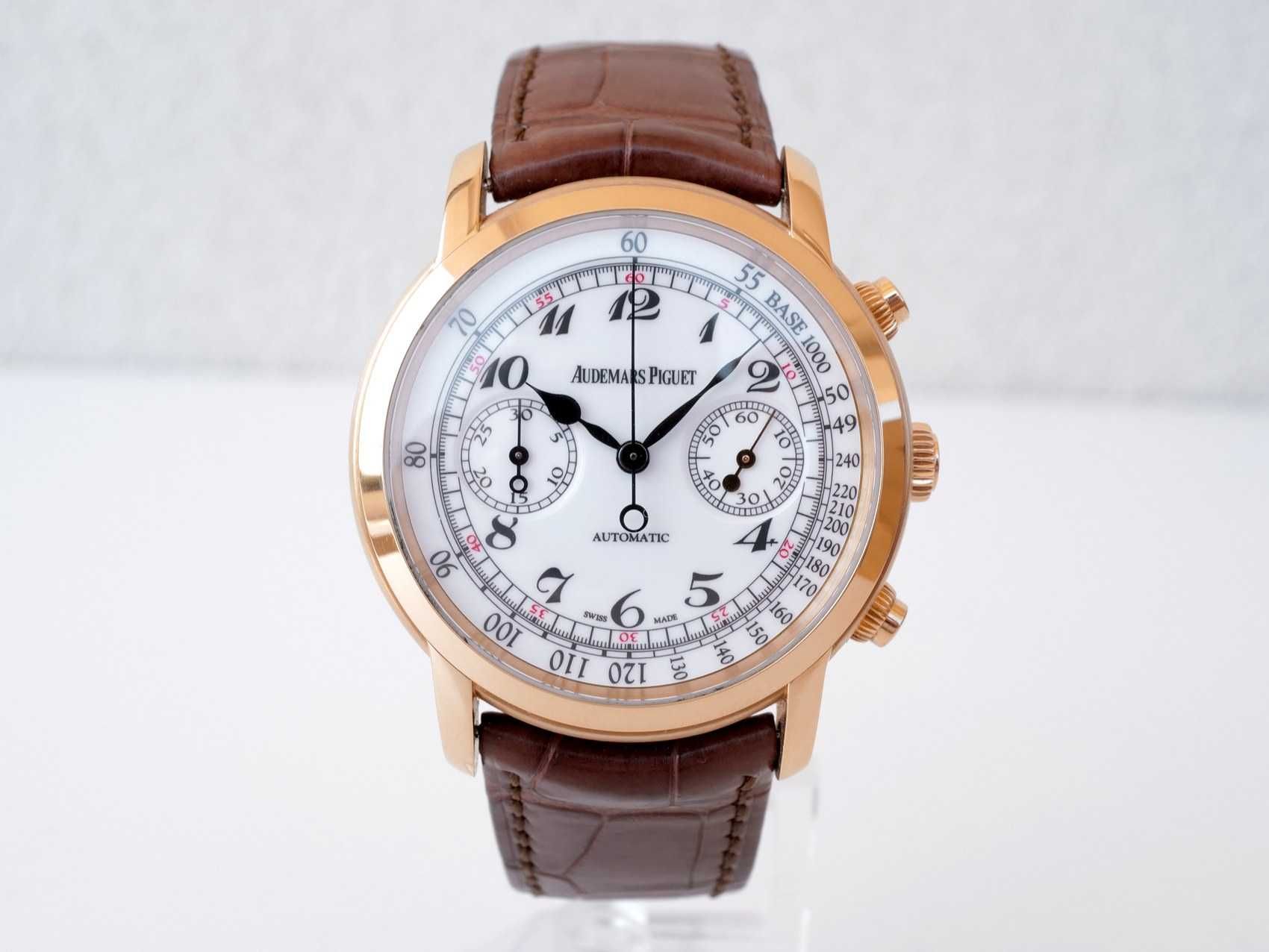 Audemars Piguet Jules Audemars Chronograph 18k Rose Gold White Dial