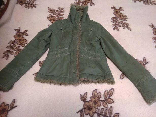 Куртка зелёная теплая 44-46 р